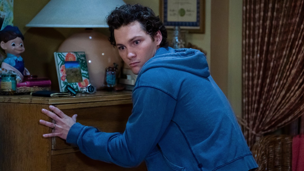 Georgie sneaking out of bed late at night