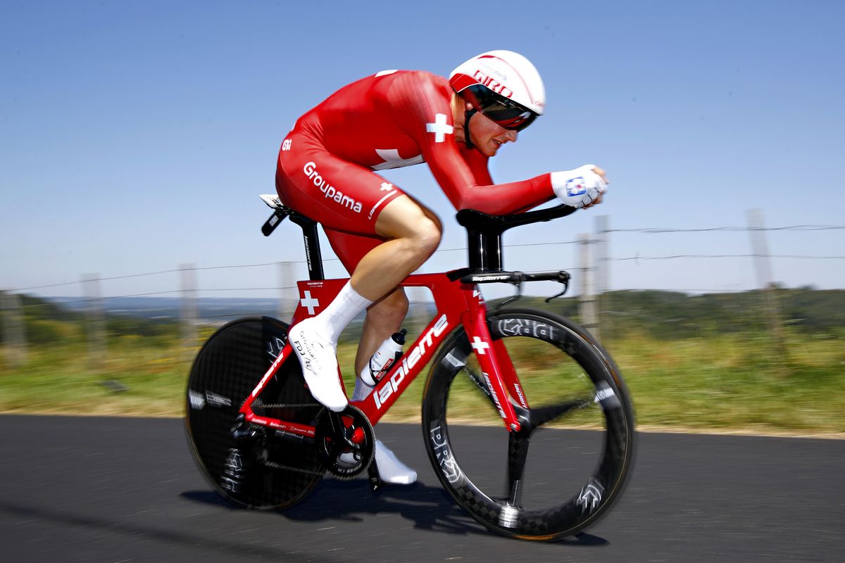 Swiss TT champion Stefan Kung crashed early on
