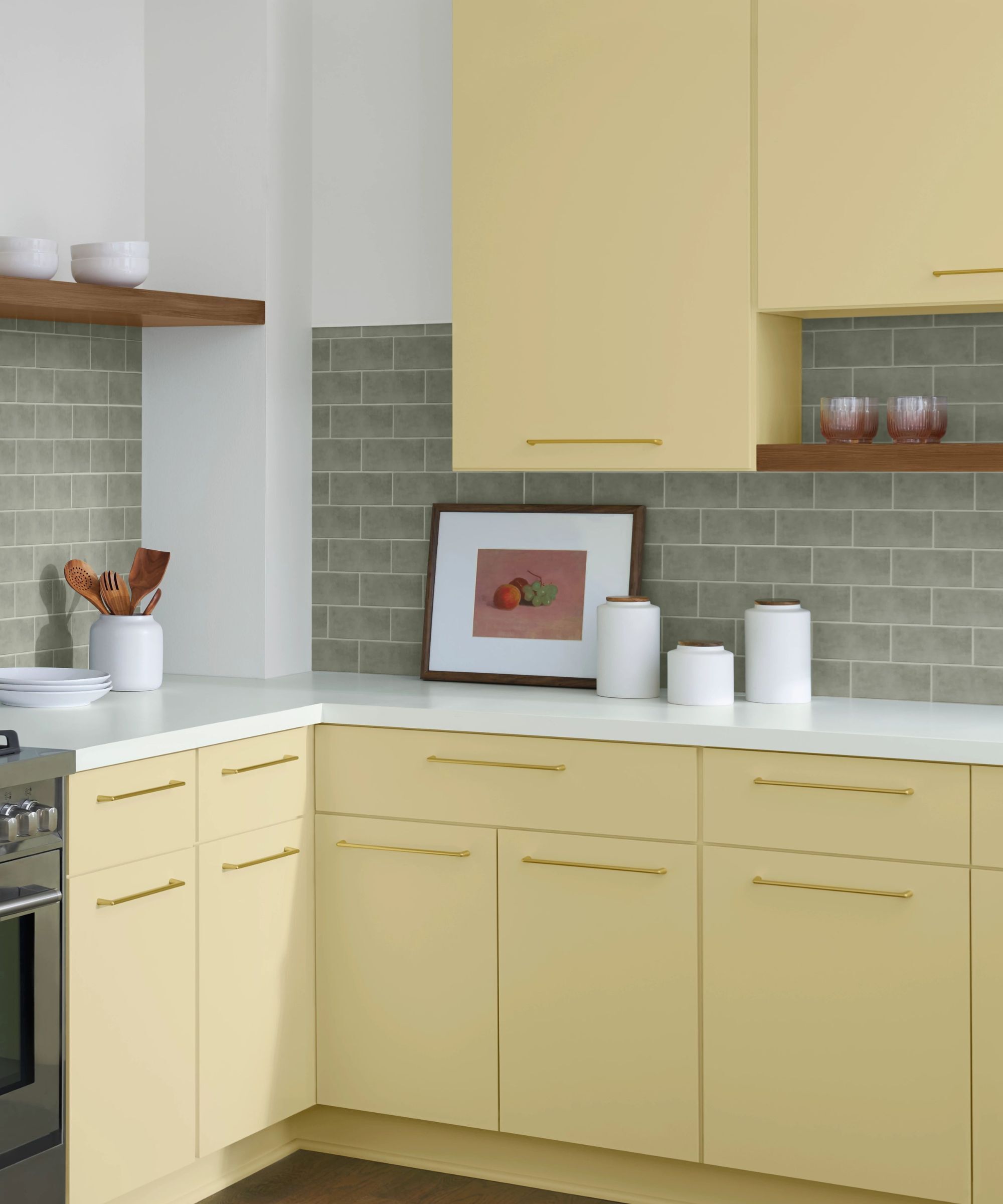 Yellow modern kitchen