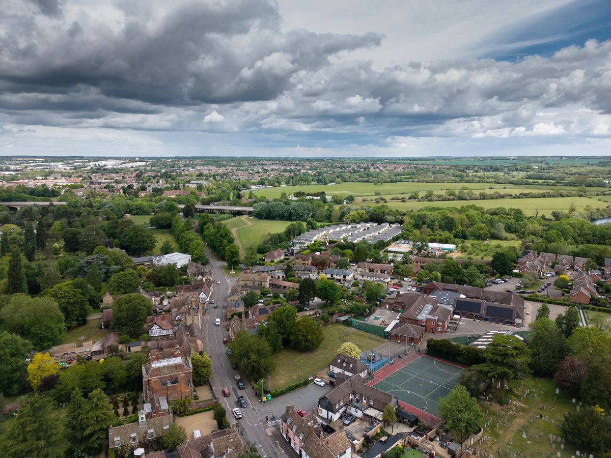 Photo of houses with a road in the centre taken with the DJI Lito X1 drone