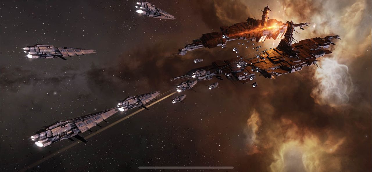 A still image from "EVE Echoes," a mobile MMO spin-off of "EVE Online" coming in August 2020.