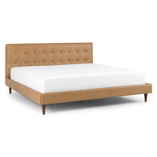 leather upholstered bed frame