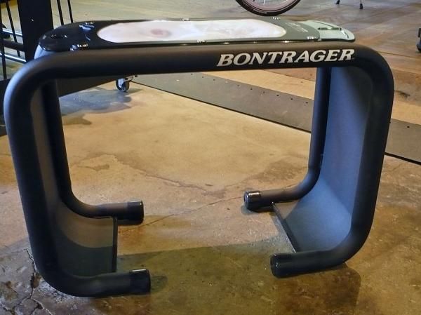 This test bench is used to measure the distance between your sit bones to determine the proper saddle size.