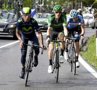 Nairo Quintana leads an escape on stage sixteen of the 2014 Giro d'Italia