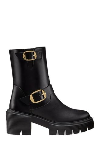 Stuart Weitzman Soho Moto 70MM Leather Booties