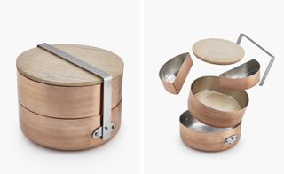 Takahiro Yamamoto's wood and copper tiffin-style lunch box