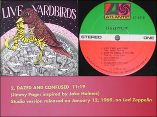The Yardbirds album that first featured 'I'm Confused'; the credit on Led Zeppelin I; the new credit on Celebration Day.