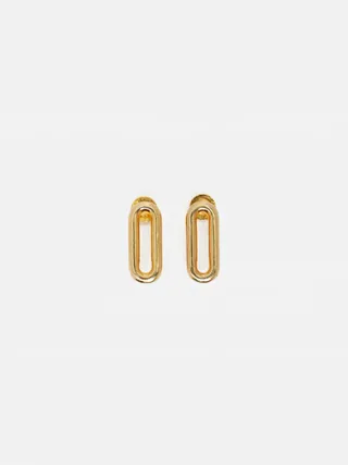 Small Link Stud Earrings | Gold