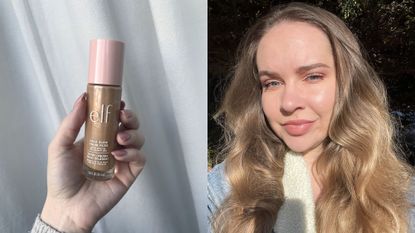 valeza wearing e.l.f. Halo Glow Liquid Filter