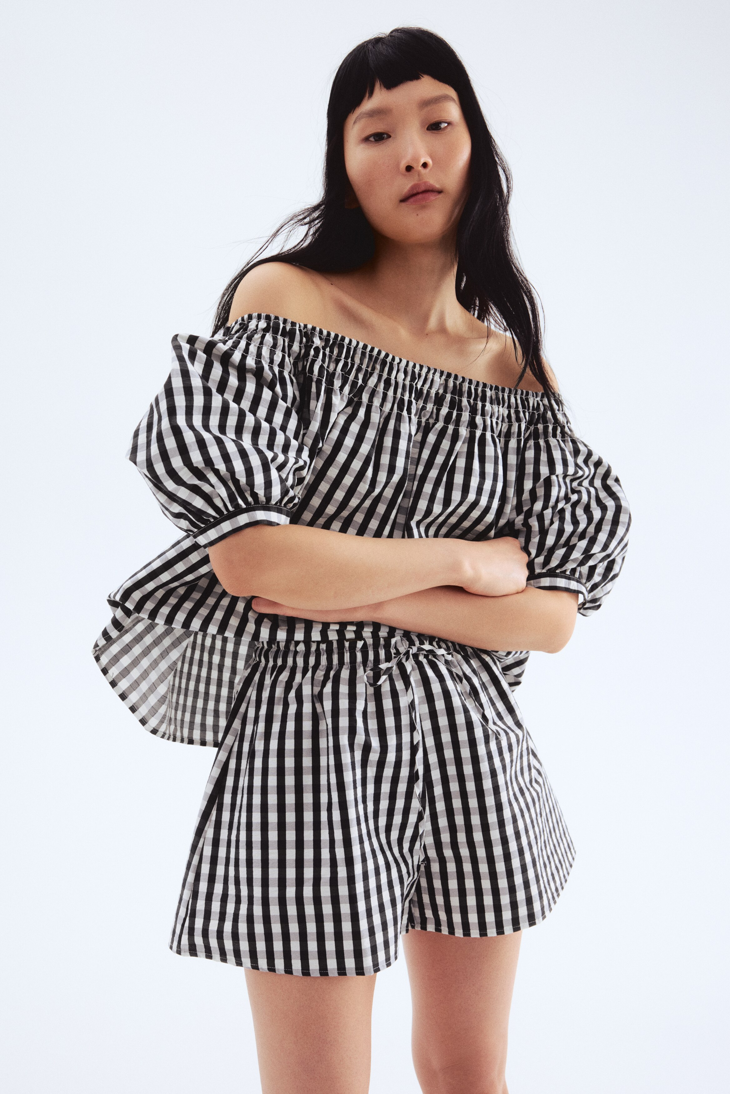 Smocked Off-The-Shoulder Blouse