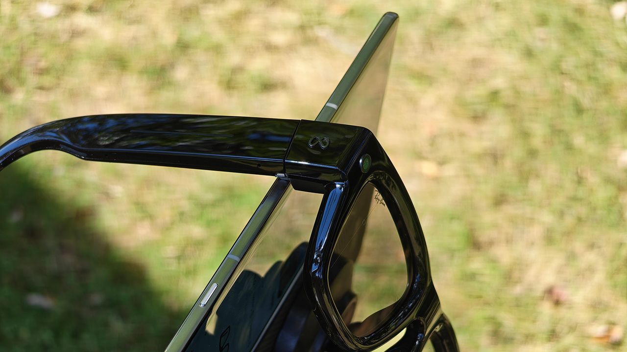 Looking close-up at Meta Ray-Ban Display smart glasses