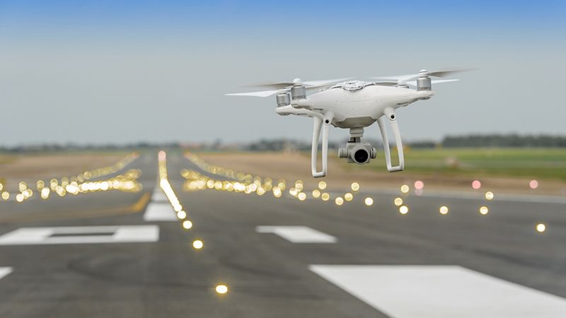 Drone at an airport