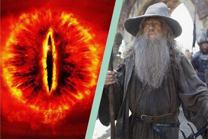The eye of Sauron and Gandalf in the Lord of The Rings trilogy