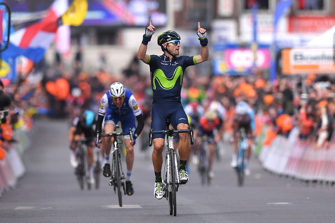 Alejandro Valverde (Movistar) wins the 2017 Li&egrave;ge-Bastogne-Li&egrave;ge