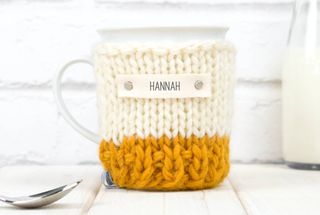 Personalised colour block cosy and mug