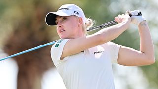 Charley Hull takes a shot at the Founders Cup