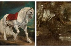 An Andalusian Horse by Anthony van Dyck, and the hidden landscape on the back.