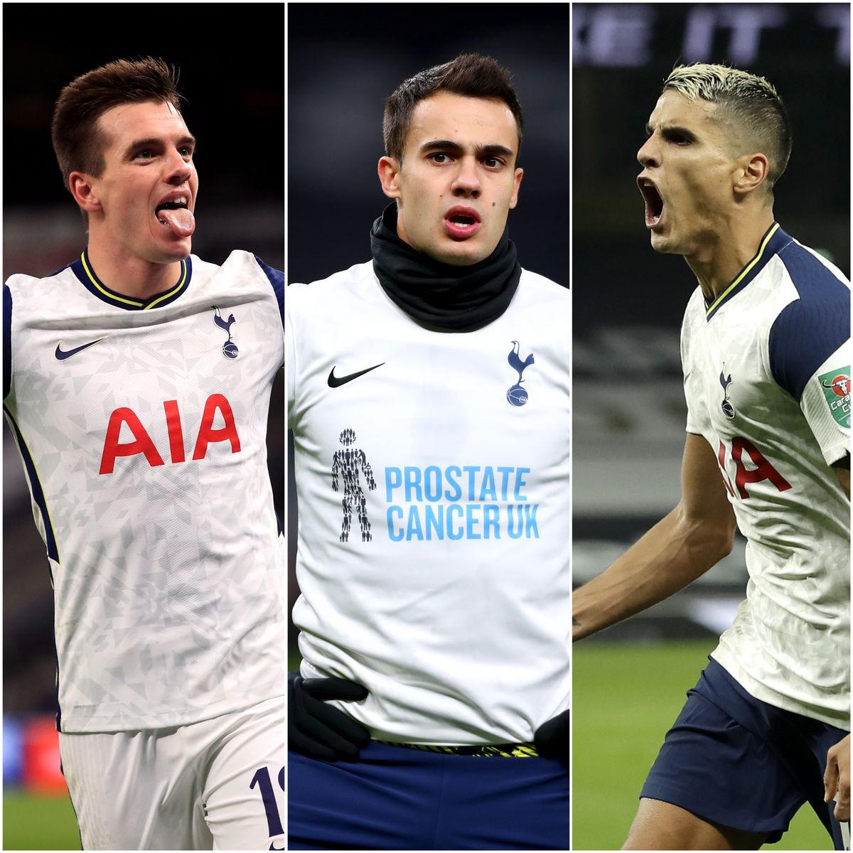 Giovani Lo Celso, Sergio Reguilon and Erik Lamela