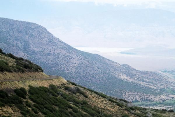 Riders make their way down the 3500 foot descent which would double as the Col &lsquo;d Crush Competitive Cyclist K.O.M. climb.