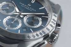 The Hamilton Jazzmaster Performer Chrono on a white background