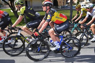 Yves Lampaert resplendent in his Belgian champions jersey