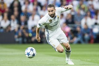 Dani Carvajal in action for Real Madrid against Atletico in the Champions League in May 2017.