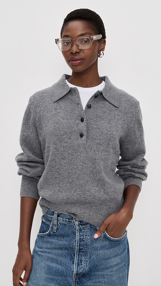 Sold Out Nyc the Cashmere Polo in Heather Grey