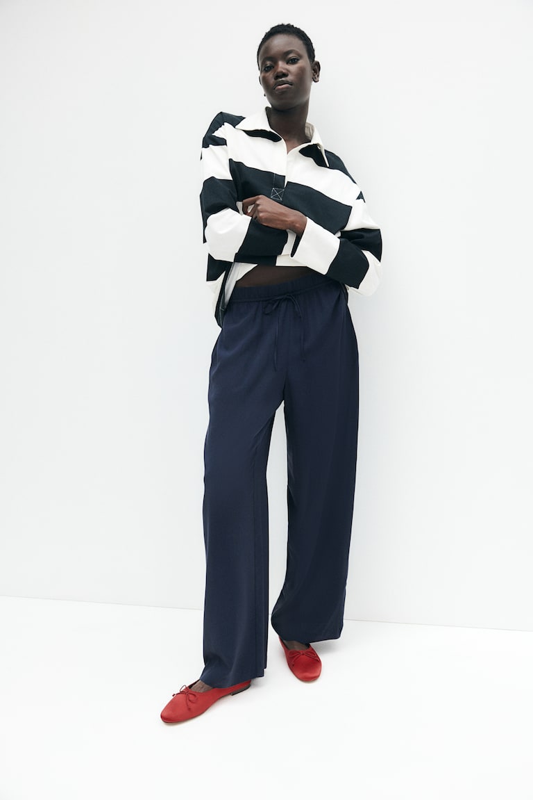 Wide-Cut Pull-On Pants