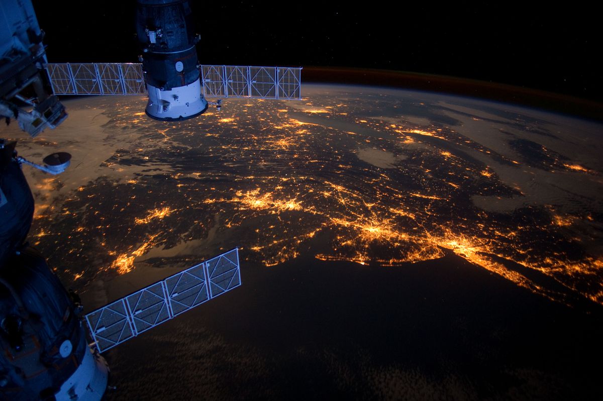 space station from earth at night 3 21 2022