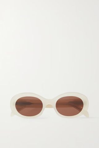 Celine Eyewear Triomphe Oval-Frame Acetate Sunglasses