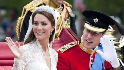 Kate Middleton and Prince William on their wedding day