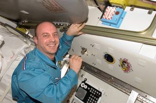 Astronaut Garrett E. Reisman, seen here on the International Space Station in 2008, spoke to a crowd of science fiction and fantasy fans at the 2017 Dragon Con in Atlanta in September.