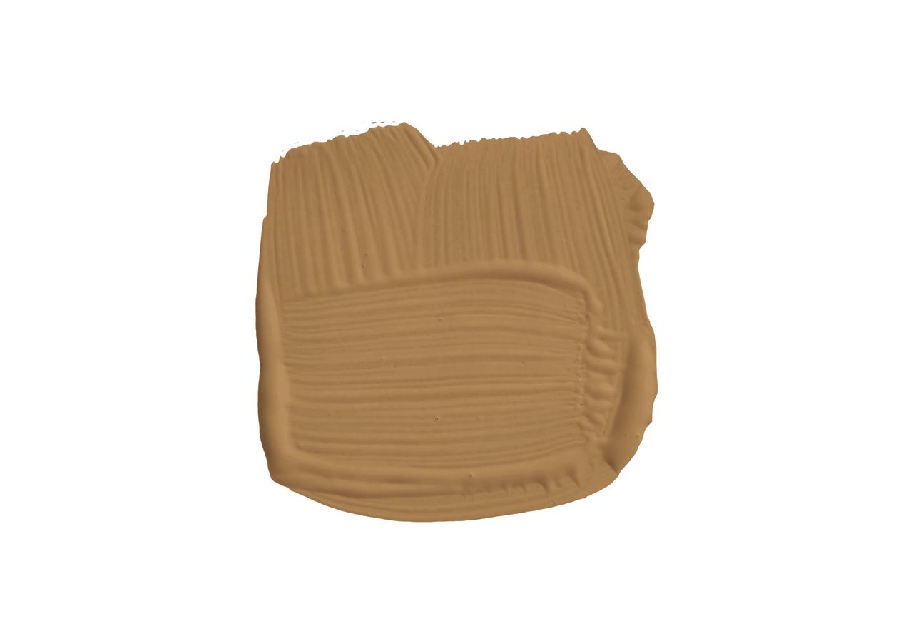 Swatch of a dark ochre yellow paint color
