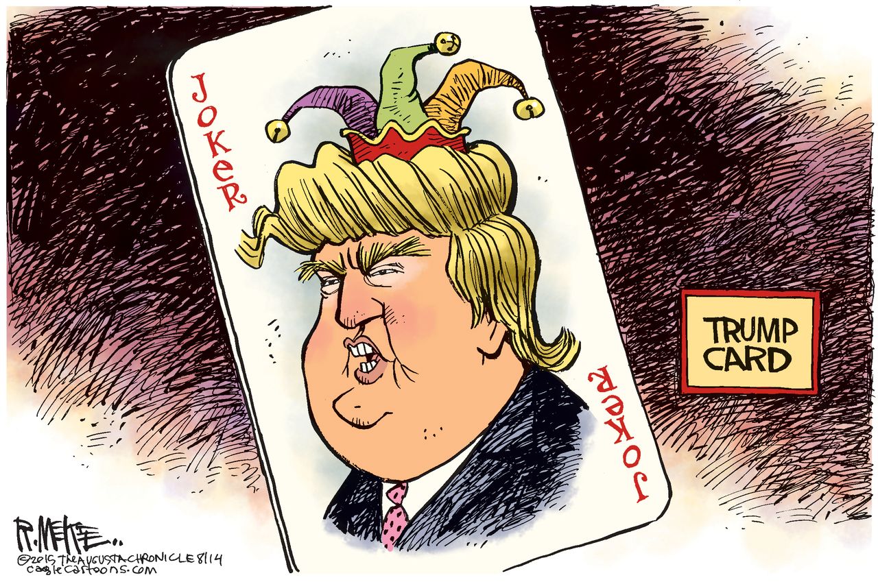 Political cartoon U.S. Donald Trump 2016