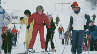 Diana, Princess of Wales (1961 - 1997) and Prince Charles during a skiing holiday in Malbun, Liechtenstein, January 1985