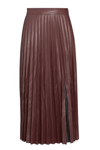 Zuri Pleated Vegan Leather Skirt