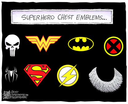 Editorial Cartoon U.S. Ginsburg superheroes