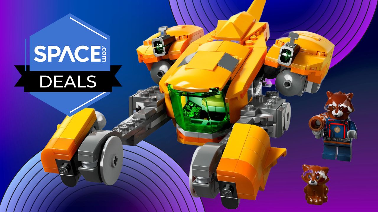 Now 40% off, it's your last chance to grab this retired Lego Marvel Baby Rocket Raccoon's Ship, including the most adorable Lego figure ever