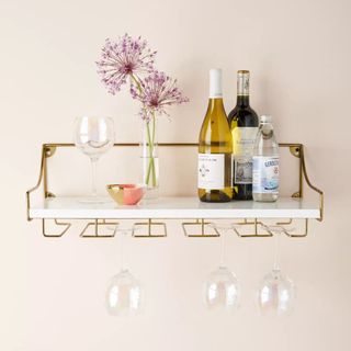 Wall-Mounted Wine Glass Shelf