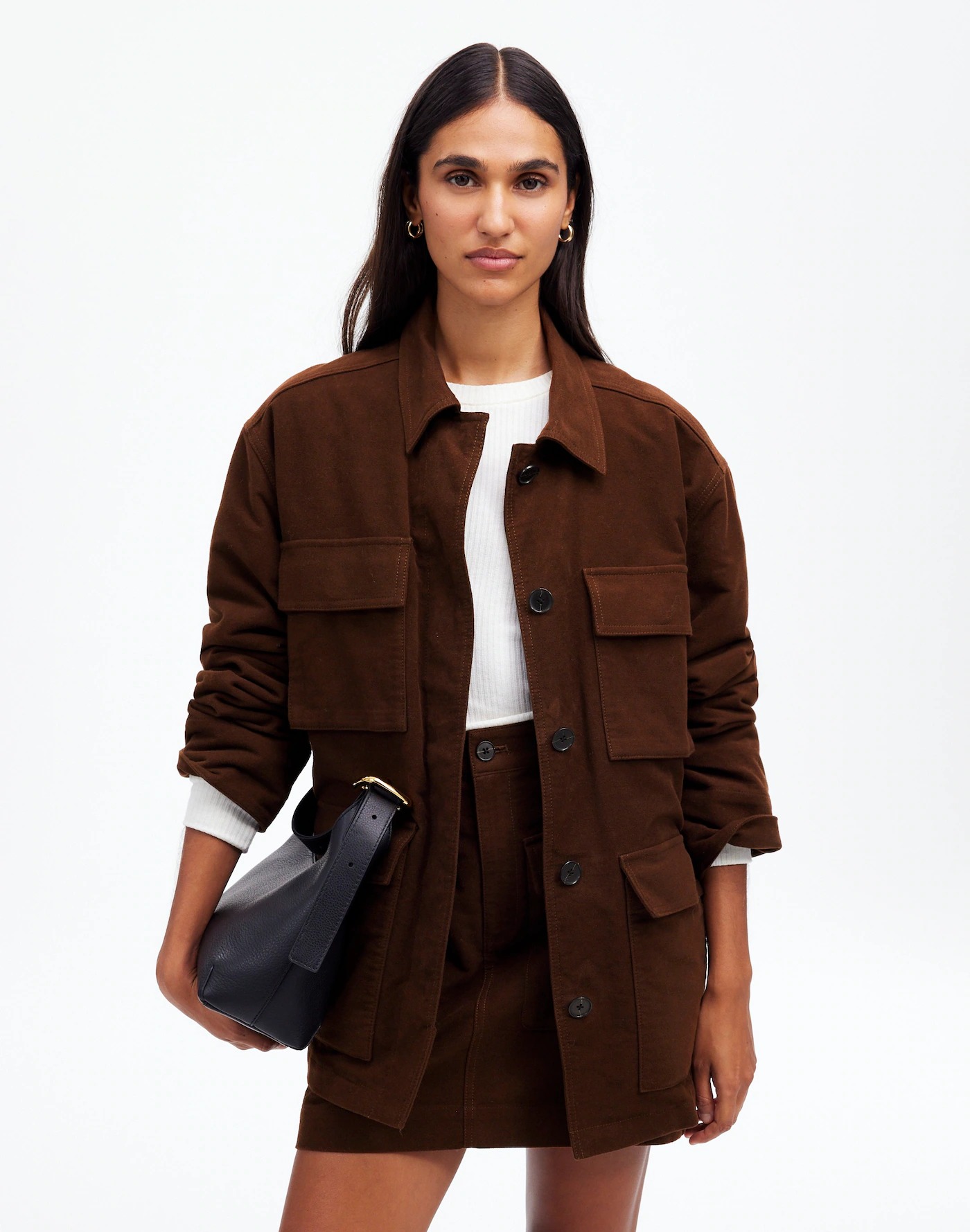 Asos Design Contrast Collar Jacket in Stone