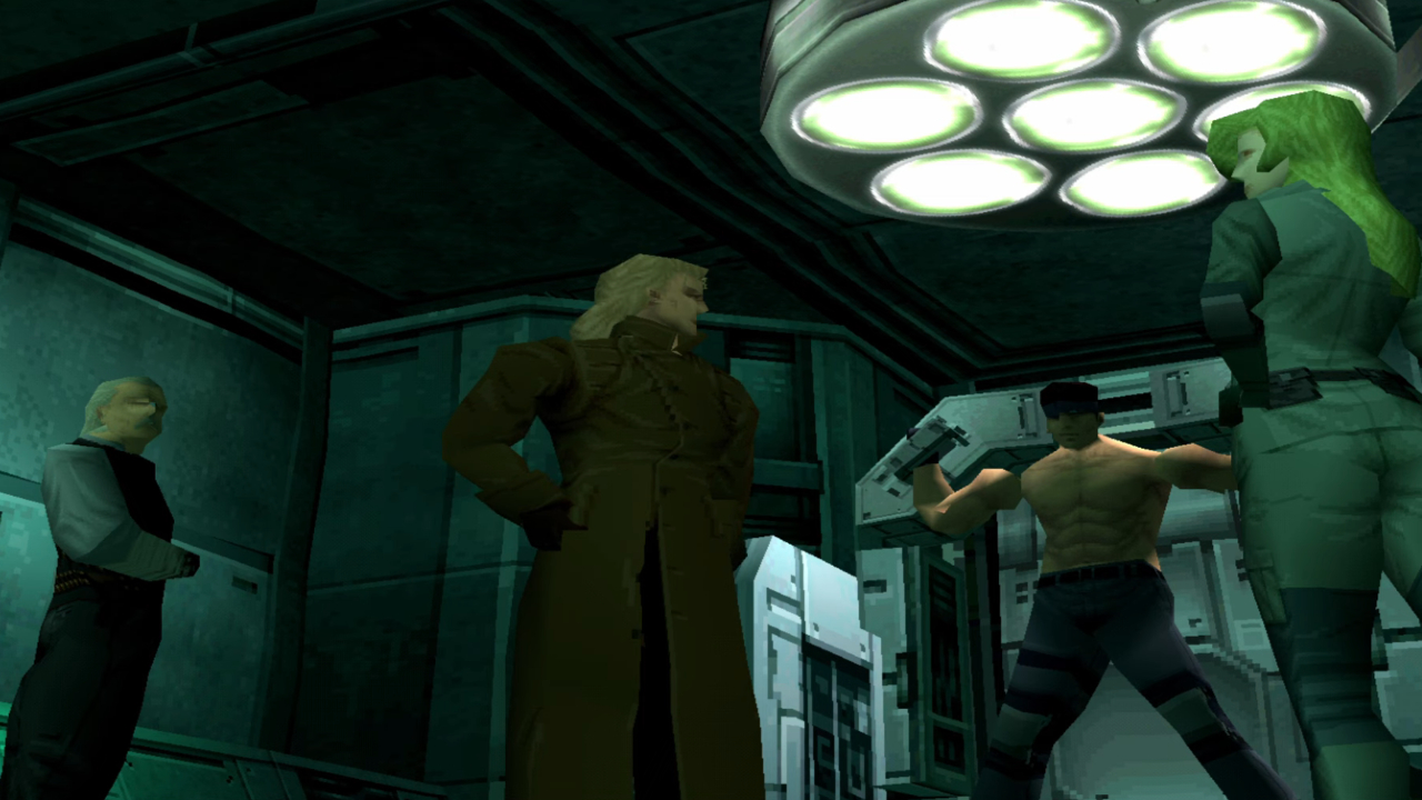 Foxhound torturing Solid Snake in Metal Gear Solid