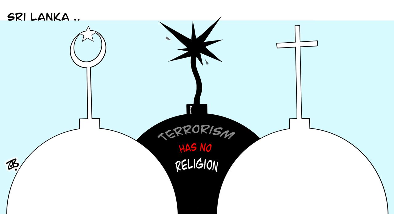 Editorial Cartoon World&amp;amp;nbsp;Sri Lanka&amp;amp;nbsp;terrorist attack no religion