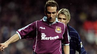 18 Dec 1999: Paolo Di Canio of West Ham United in action during the FA Carling Premiership match against Manchester United at Upton Park in London. Manchester United won the match 4-2. \ Mandatory Credit: Alex Livesey /Allsport