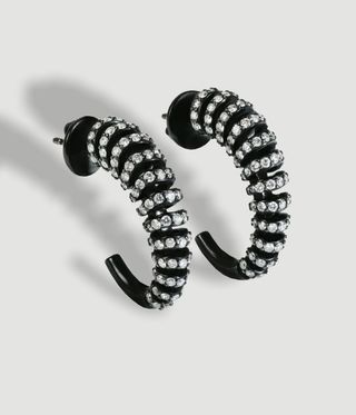 Black diamond hoops, unusual fine jewellery