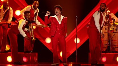Bruno Mars performs at the 2026 Grammys