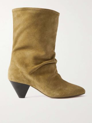 Reachi Gathered Suede Ankle Boots