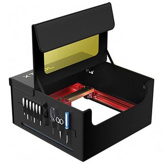 The best xTool accessories; a photo of the xTool enclosure for the D1 laser cutter