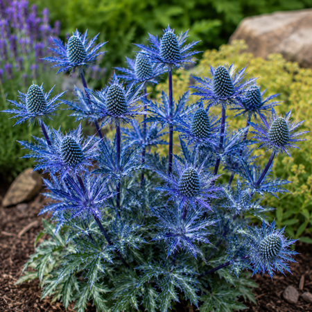Blue Glitter Sea Holly Live Plant Plugs | Eryngium 'blue Glitter' | Hardy Perennial Starter Plants | Metallic Bluey Pollinator Flowers for Borders, Cut &amp;amp; Dried Arrangements (3 Plugs)