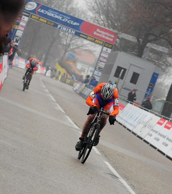 Riders were forced to time trial on 500 meters of pavement.