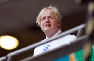 Prime minister Boris Johnson was roaring on England at Wembley